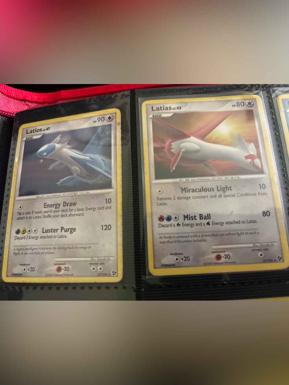 Pokemon Latios  Latias great encounters  Trading Card - Red and Yellow